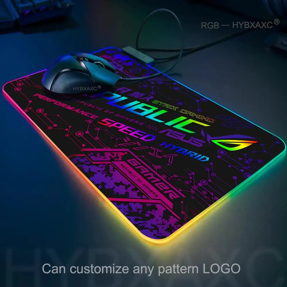 R_republic of G_gamers RGB Gaming Mouse Pad LED Large Gamer Mousepads Computer Keyboard Mat Luminous Desk Mat Backlit