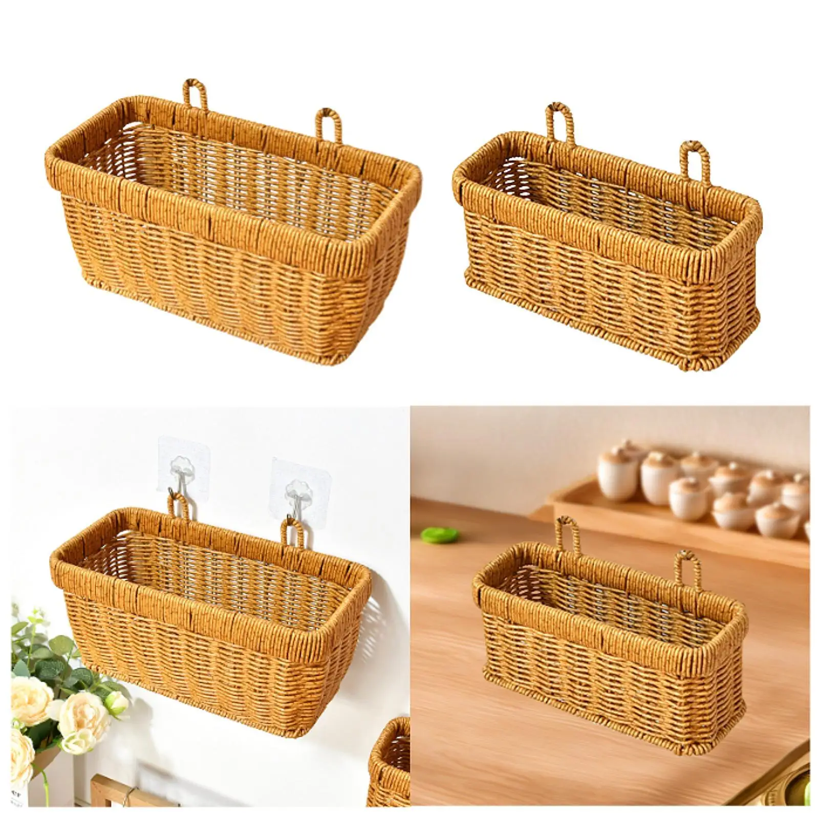 Cesta de almacenamiento decorativa multifuncional con asa, cesta colgante de pared para cebolla, jengibre, ajo, hogar, frutas, sala de estar