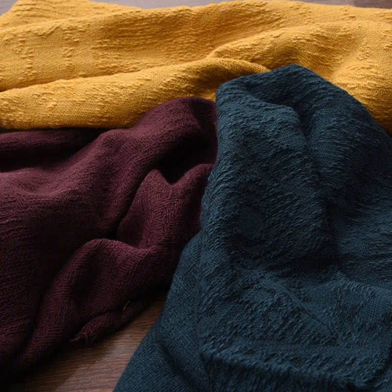 Primavera y otoño 100% algodón tela Jacquard chaqueta suave geométrica Color sólido teñido Casual