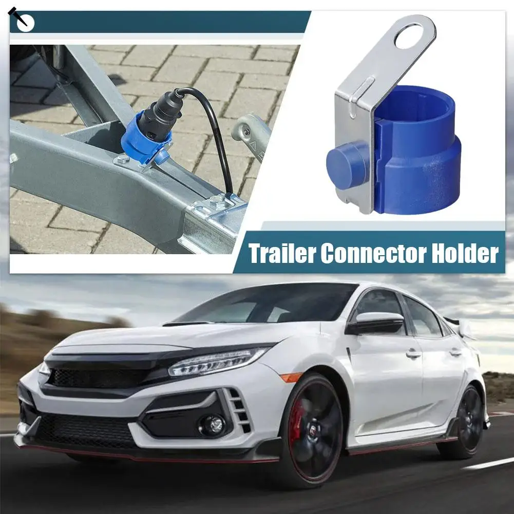 Round Trailer Plug Holder - ABS Bracket for 7/13 Pin Trailer Plugs, Fixed Parking Cover Design, Solves Plug Loss & Loose Connect