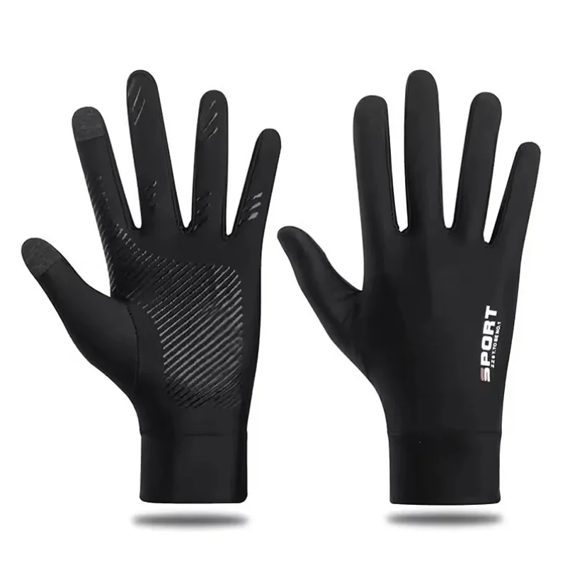 Guanti antiscivolo touchscreen unisex Guanti da pesca con protezione UV all'aperto Guanti da ciclismo ultrasottili estivi in seta ghiacciata