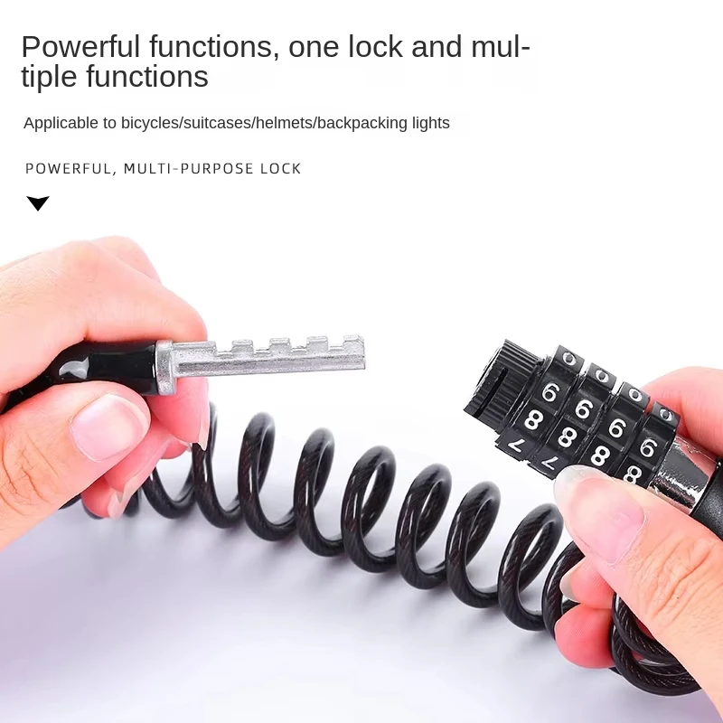 Bicycle Lock Steel Wire Chain Lock Mountain Bike Motorcycle Anti-theft Code Steel Wire Rope Lock Luggage Lock Helmet Lock - view 5