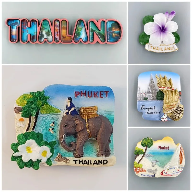 Thailand Refrigerator Stickers Phuket Travelling Souvenirs Bangkok Krabi Fridge Magnets Home Decoration Wedding Gifts