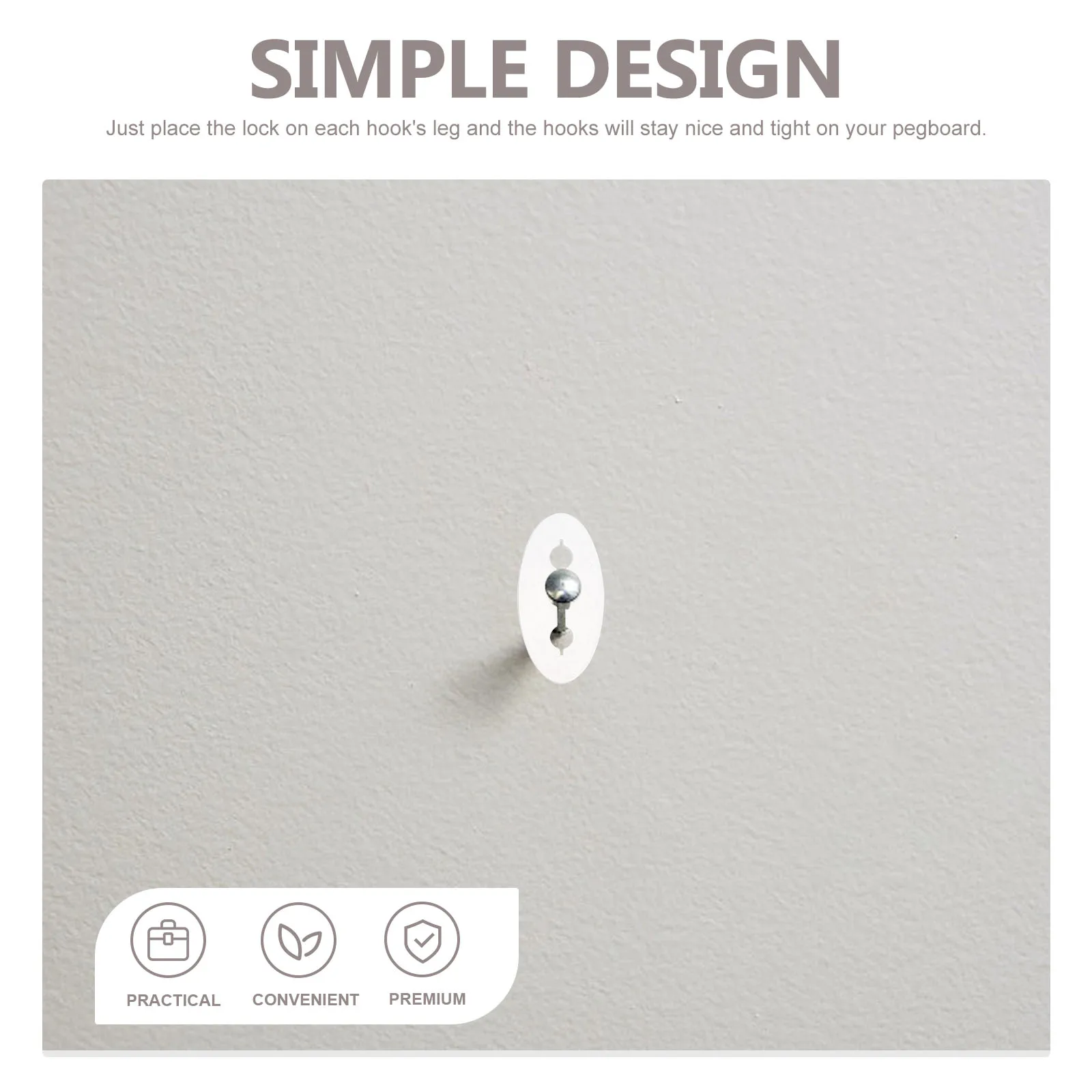 

100Pcs Pegboard Hook Locks Professional Reusable Peg Hook Disc for Garage Workshop Storage Plastic Locks for Pegboard