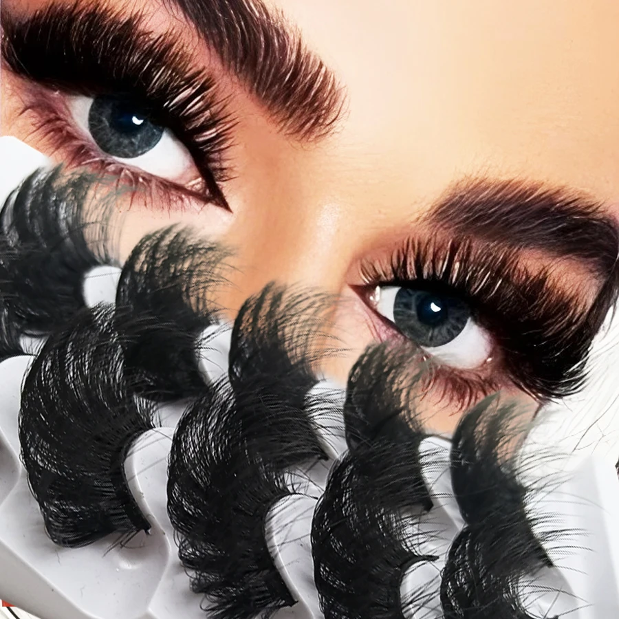 5 أزواج من الرموش الصناعية D-roll، 25 مم ناعمة ومريحة، سميكة للغاية ورقيقة، تأثير طبيعي، صديقة للمبتدئين