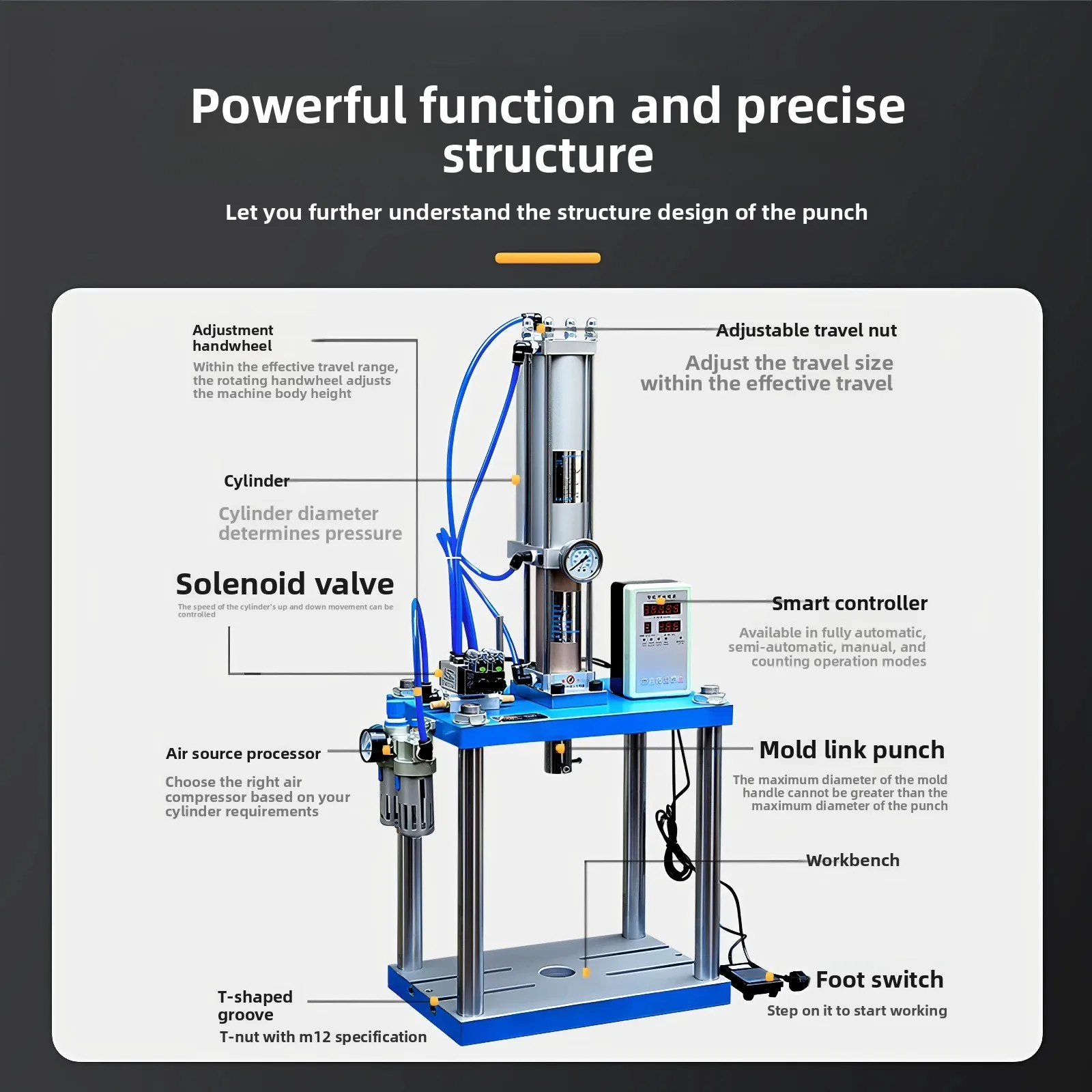Power dynamic press Four-column pneumatic press 1T2T3T5T10T15T200T pneumatic punch