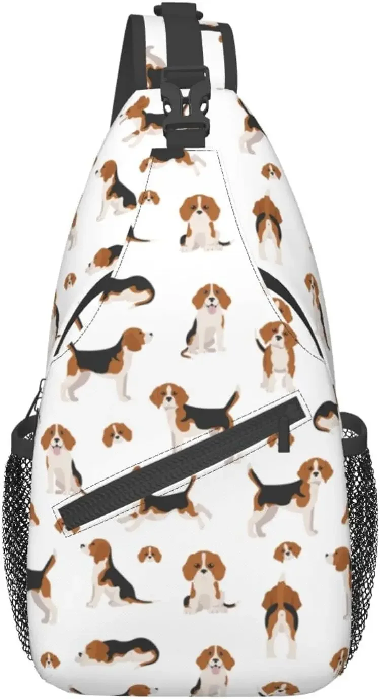 Sling Bag Beagle Puppy Dog Cute Hiking Daypack Crossbody Shoulder Backpack Travel Chest Pack for Men Women