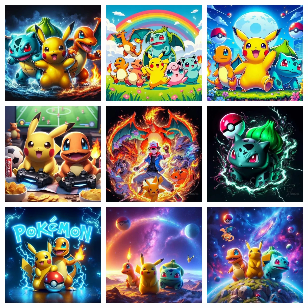 Pokemon Pikachu Diy Diamant Kunst Malerei Kits Handwerk Charming Mosaik Stickerei Cartoon Schmuck Kreuz Stich Wohnkultur Spielzeug Geschenk