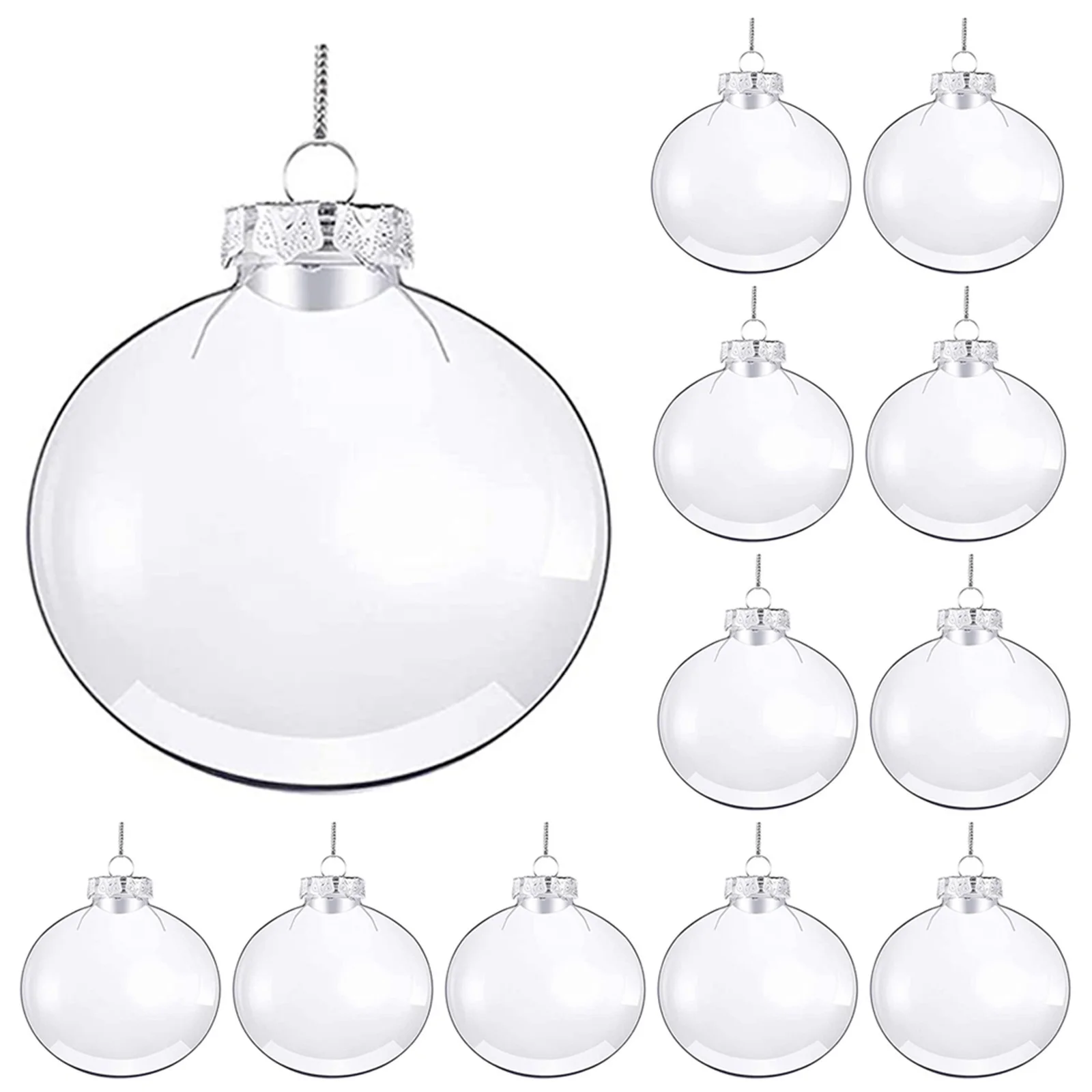 

20Pcs DIY Transparent Hanging Balls Festive Christmas Tree Decorations for Xmas Party Photo Props and Handmade Gift Ideas