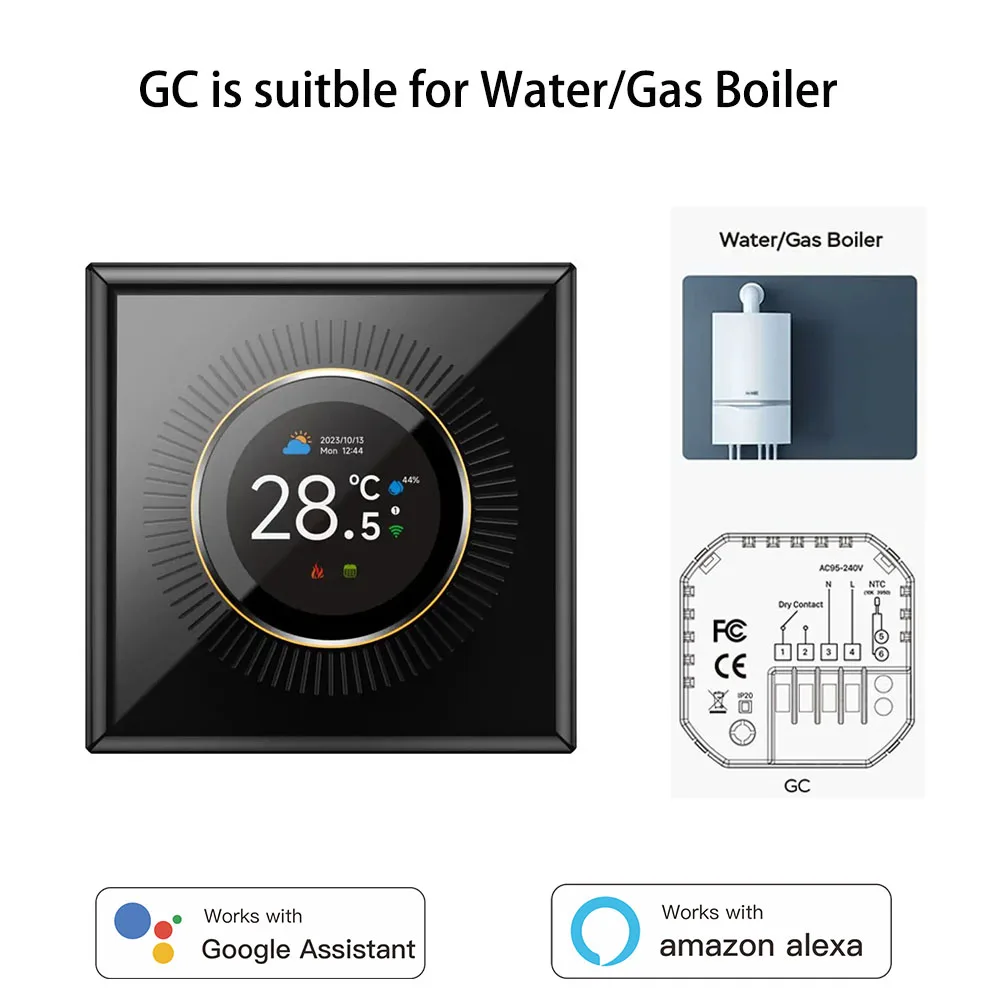 Tuya WIFI Smart Knob Thermostat Series Temperature Controller Water Boiler Electric Heating With Alexa Google