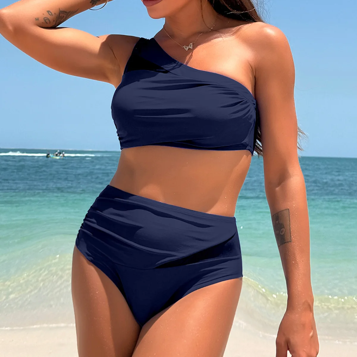 2025 nuevo conjunto de Bikinis, traje de baño de un hombro, microbikini Sexy dividido de secado rápido, traje de baño de dos piezas para mujer