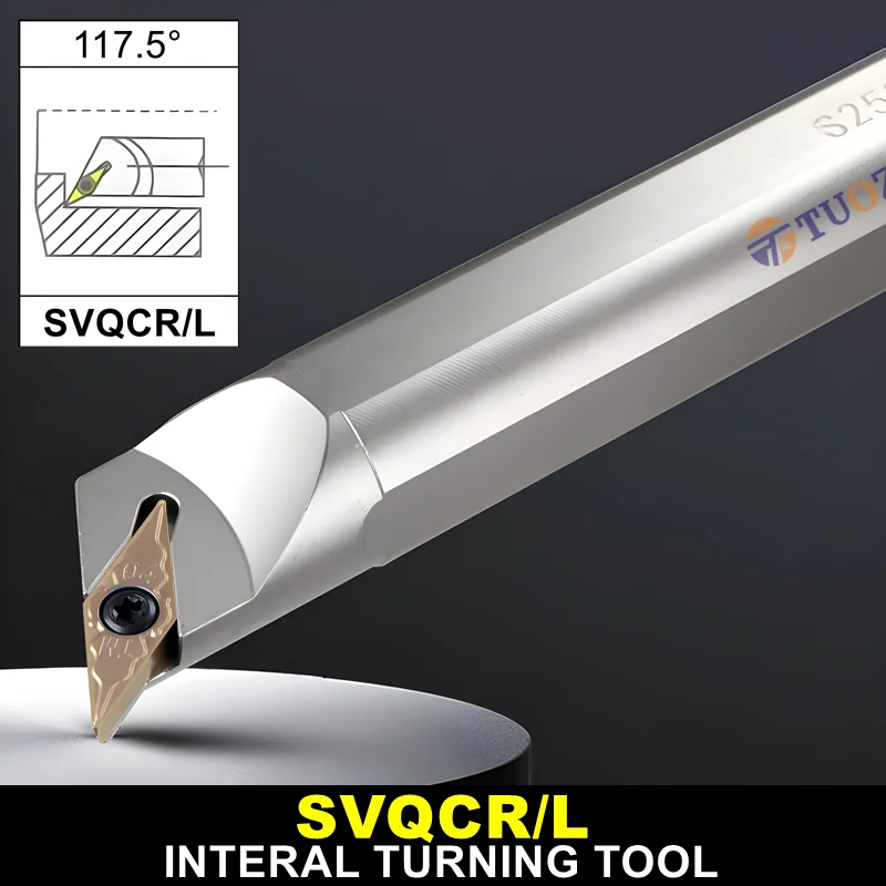 Высокое качество SVQCR 117,5 °   Токарный станок S16Q S20R S25S SVQCR11 SVQCR16 16 мм 20 мм 25 мм Вставка VCMT VCGT Внутренние токарные инструменты
