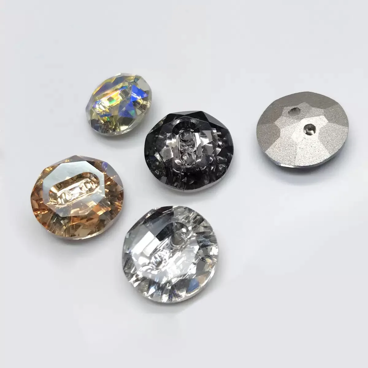 10PCS Crystal Glass Buttons, 2 Holes, 10mm, 12mm, 14mm Shirt, Sweater, Coat, Knitwear, Clothing, High Quality Sewing Accessories