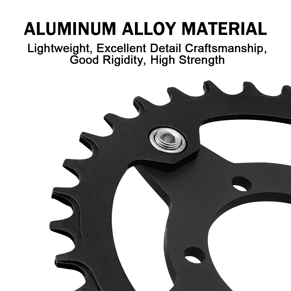 ALLTOO Bike Part Bafang 104BCD Motor 32T/34T/36T/38T Crankset Chainring Bicycle Chainwheel Round Shape Narrow Wide Single Plate view 3