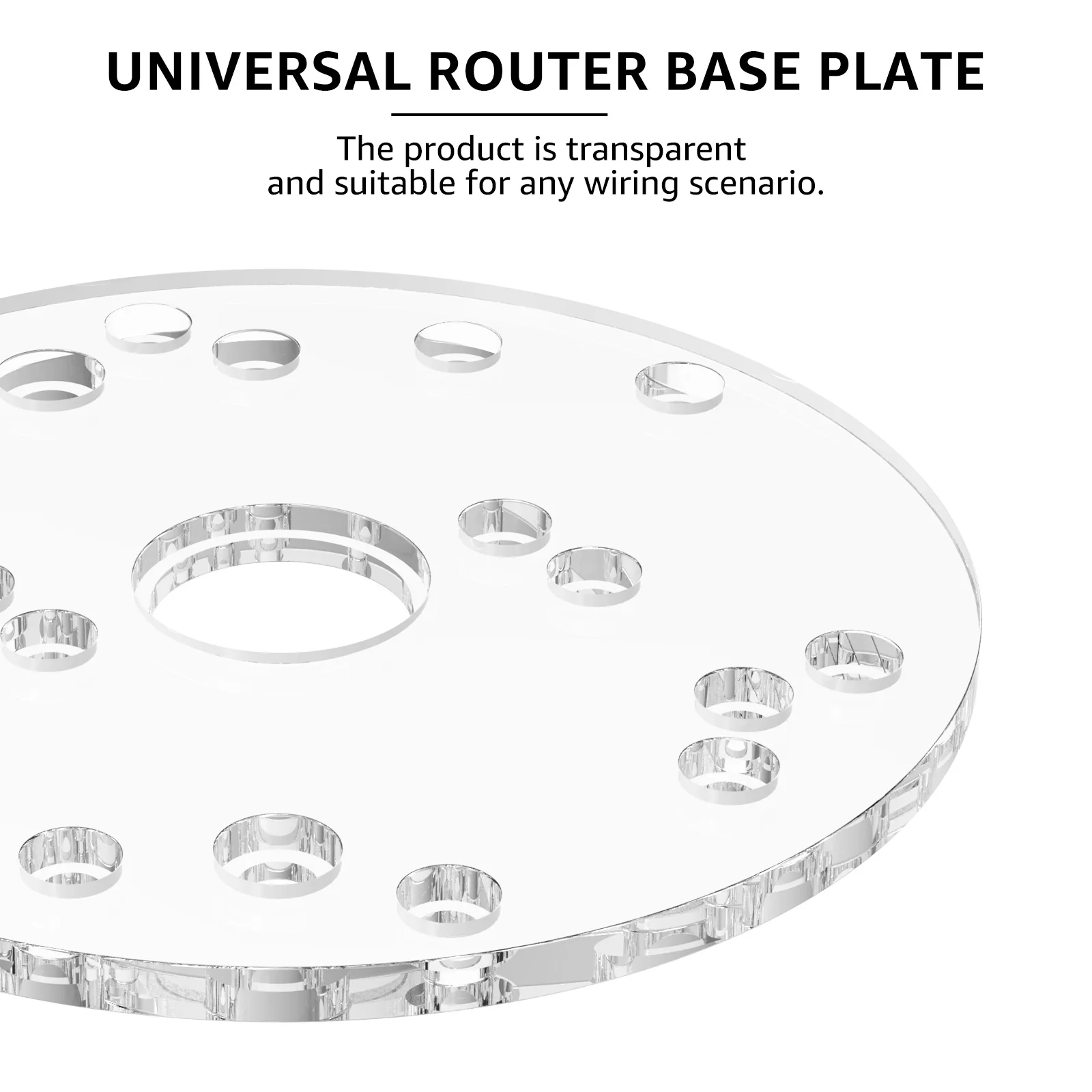 6.5in Clear Acrylic Router Base Plate Woodworking Auxiliary Tool Universal Router Base Plate Kit with Centering Pin and Screw