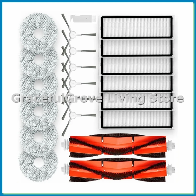 For Robot Vacuum S10+ / S10 Plus Spare Parts Accessories Main Brush Side Brush Hepa Filter Mop Rag Cloth-ROWI