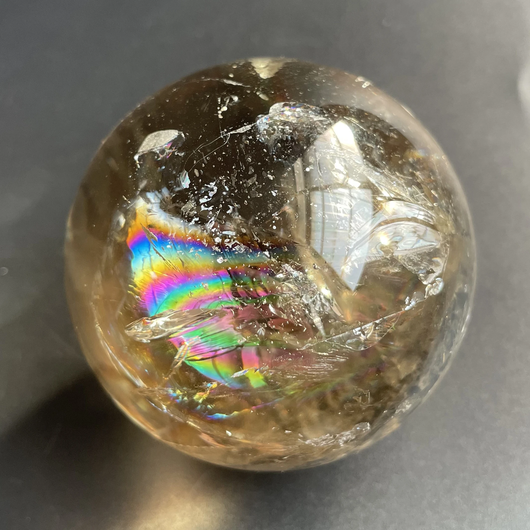 

336g Natural Stone Citrine Crystal Ball Rainbow Quartz Sphere Polished Rock Reiki Healing Z1441