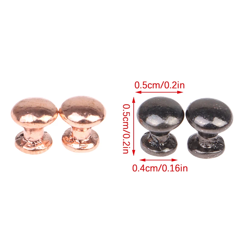 8Pcs 1:12 Dollhouse Miniature Doorknob Drawer Handle Desk Cabinet Round Handle Furniture Model Decor Toy