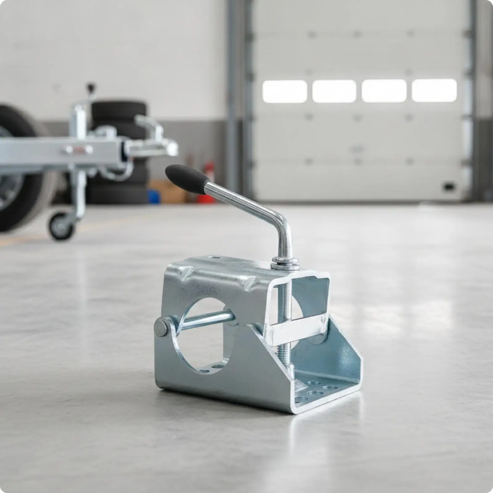 Trailer Jack Clamp Stamped Metal Clamp with Lever Handle Hardware Heavy-Duty for RV DIYers, Caravan Maintenance
