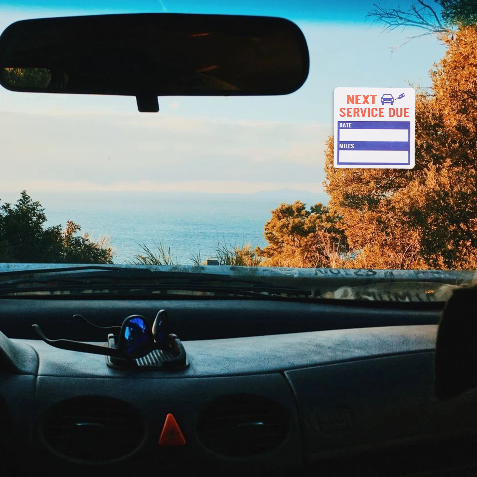 

2 Rolls Waterproof Sticker Car Oil Change Stickers Repairing Maintenance Service Label Expiration Reminders Automatic Adhesive