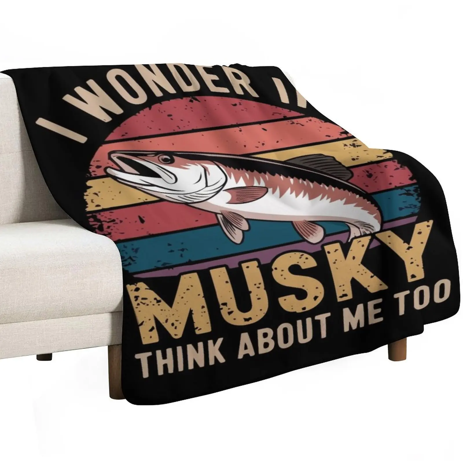 Musky Fishing Think About Throw Blanket Blankets For Bed Bed covers Quilt Nap Thermal Decorative Sofas Blankets