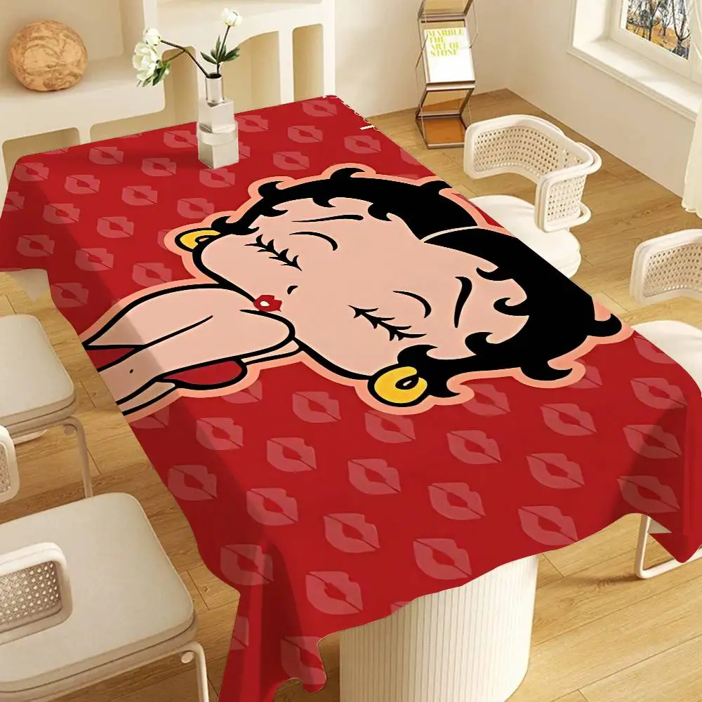 B-Bettys B-Boops Table Cloth Rectangular Stain Tablecloth Oilcloth Mantel Mesa Impermeable Tablecloth Decoration
