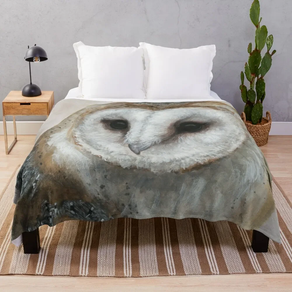 

Barn Owl Art Throw Blanket Soft Big valentine gift ideas Blankets