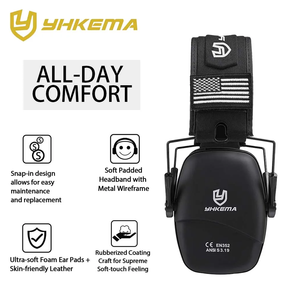 

YHKEMA защитные наушники для стрельбы, тонкая пассивная защита ушей, противошумные наушники, компактные складные защитные наушники