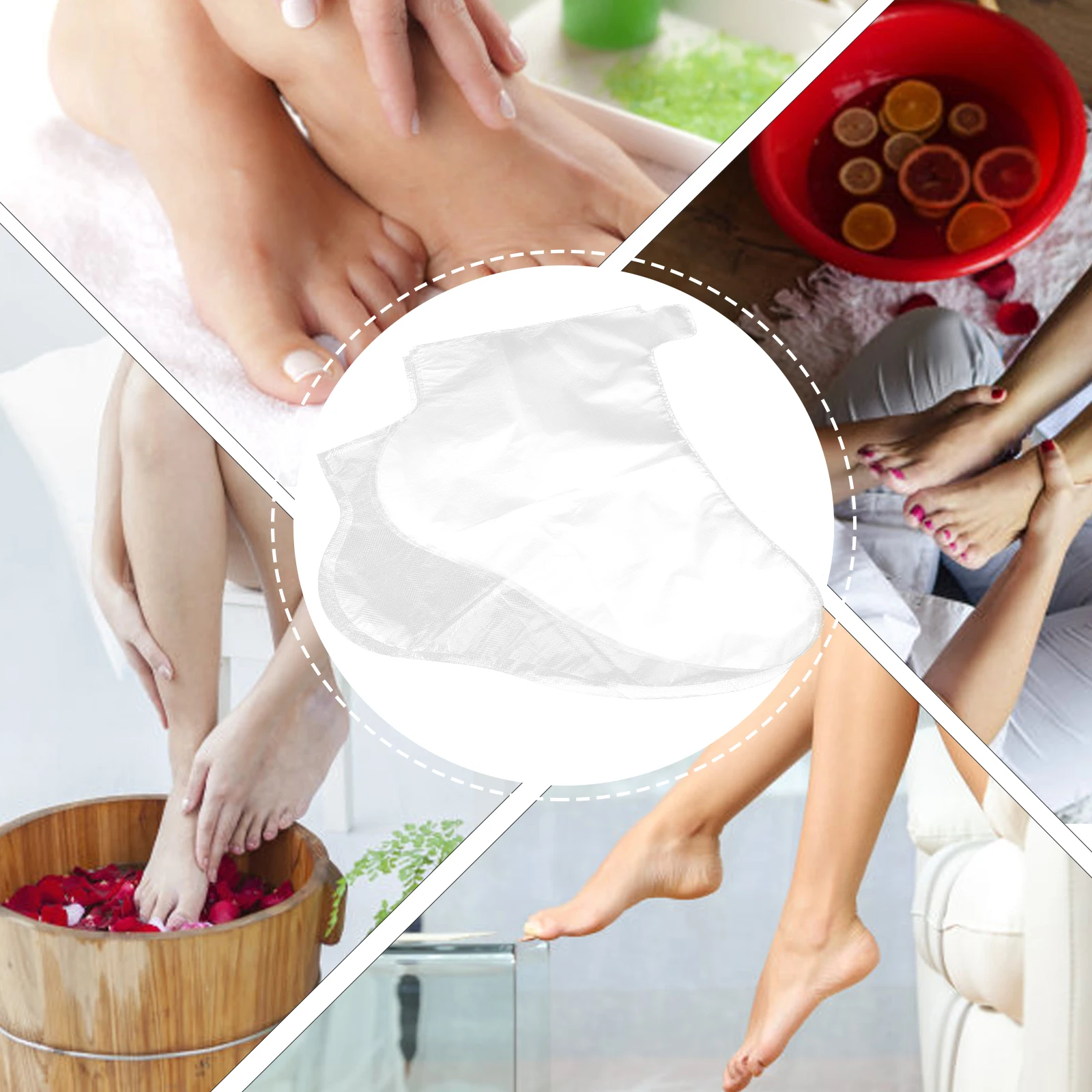

300Pcs Feet Covers Disposable Soft Clear Film for Foot Care Moisturizing Treatment Pedicure Spa Salon Home Hotel Use