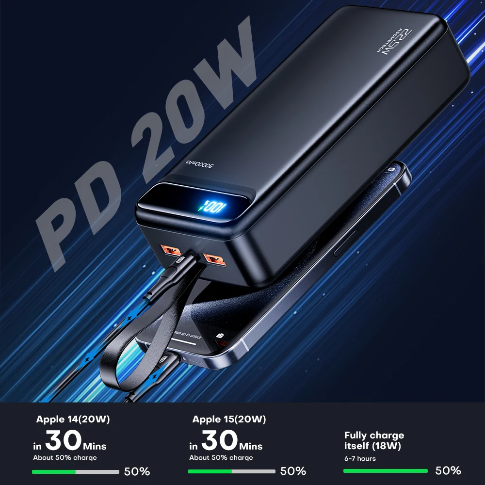 Power Bank 20000mAh PD Tipo C Carica rapida Powerbank 10000mAh Batteria esterna Caricatore portatile PoverBank per iPhone 12 11 Xiaomi