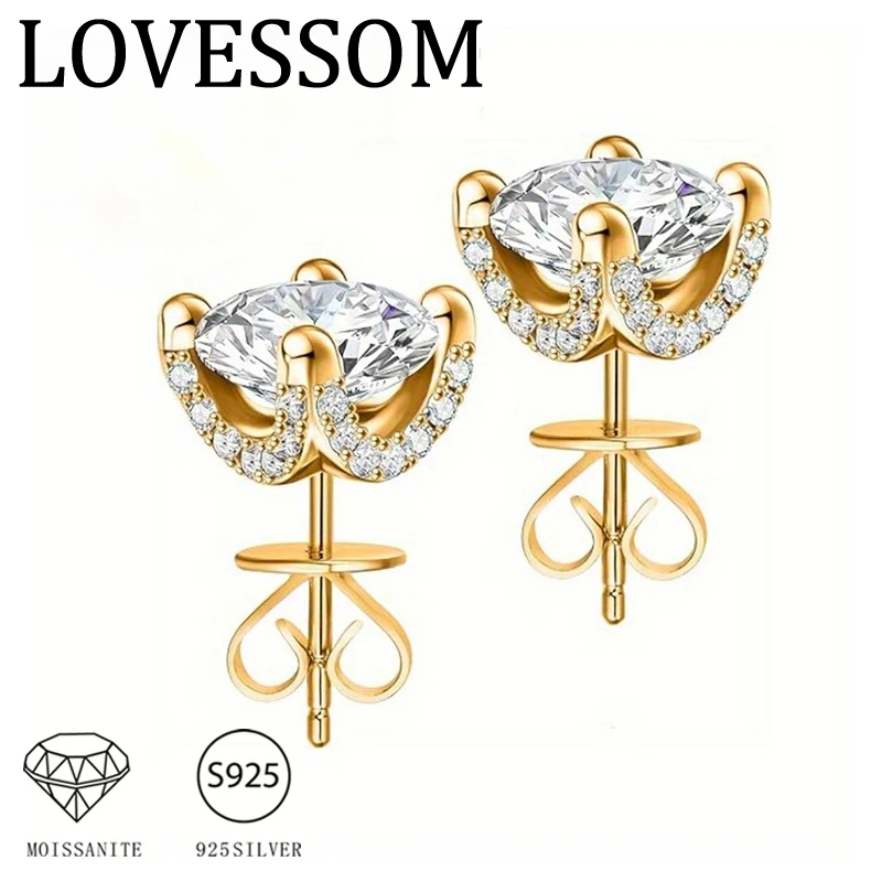 

Серьги из стерлингового серебра 925 пробы с муассанитом на четырех крапанах: креативные, уникальные, гламурные, элегантные, сдержанная роскошь, нишевый стиль