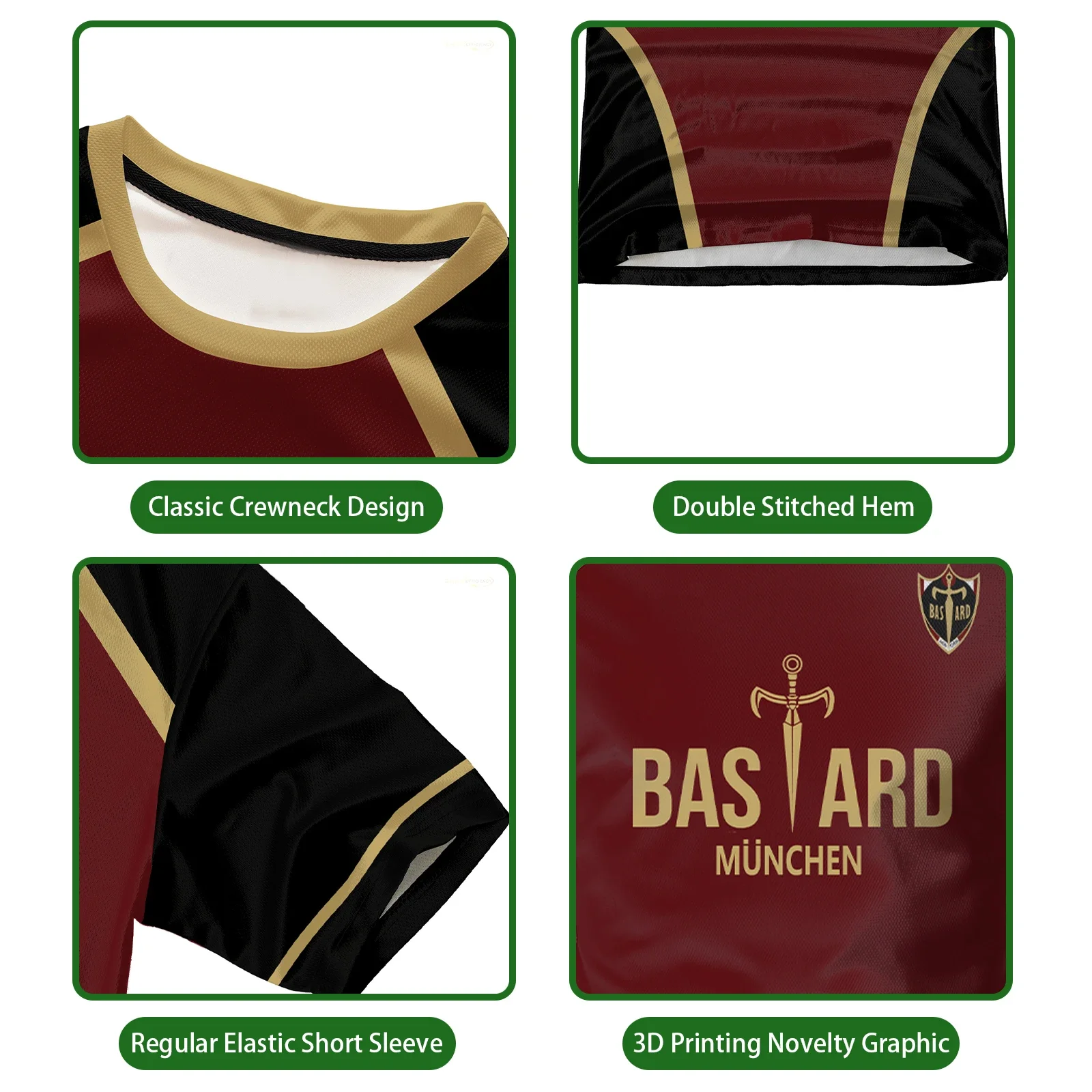 جيرسي كرة الصالات نمط Vl Replika الأزرق قفل أنيمي باستارد ميونيخ الصيف الرجال والنساء 3Dt قميص عادية الرياضة تي شيرت بلايز