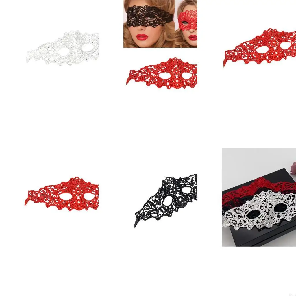 

68UA Delicate Lace Eye Cover Secure Hold For Costume Parties Contemporary Polyester Fabric Evening Fashion