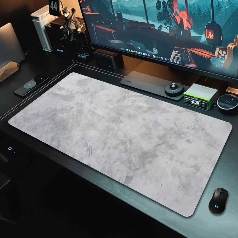 Gray Texture Pattern Mouse Pad Large Gamer Mechanical Keyboard Pads XXL Anti-slip Design Computer Games Long Table Carpet Mats