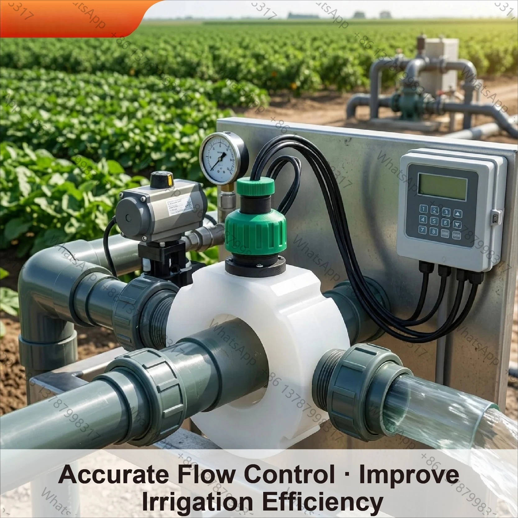 Industrial Flow Sensor PP Insertion DN20‑DN50 Flange Clamp Flow Meter 50‑750L/min Corrosion Resistant for Water Treatment