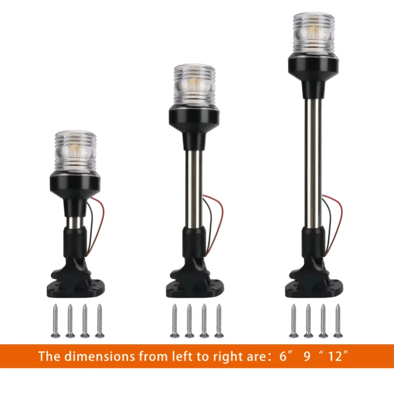 

LED Fold Down Anchor Light, Sailing Signal Lamp Marine, Boat Yacht Accessories, 12-24V camping Tactical light Wagon