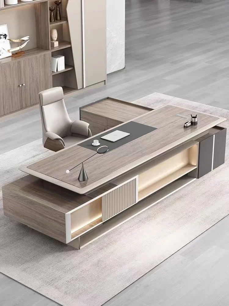 High-end luxury simple modern large desk office furniture combination