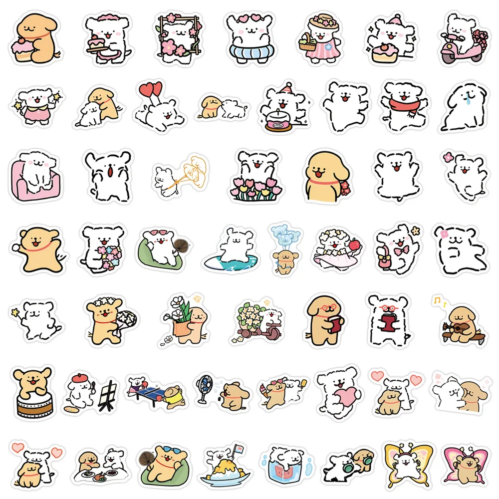 

50/100PCS Personalized Creative Cute Cartoon Lines Puppy Decorative Stickers Doodle DIY Guitar Wardrobe Decal Toy Sticker