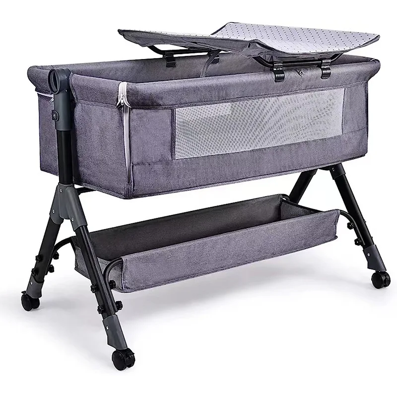 Baby Bedside Bed Newborn Bed Spliced Large Baby Crib Children's Bed Multifunctional Movable Foldable
