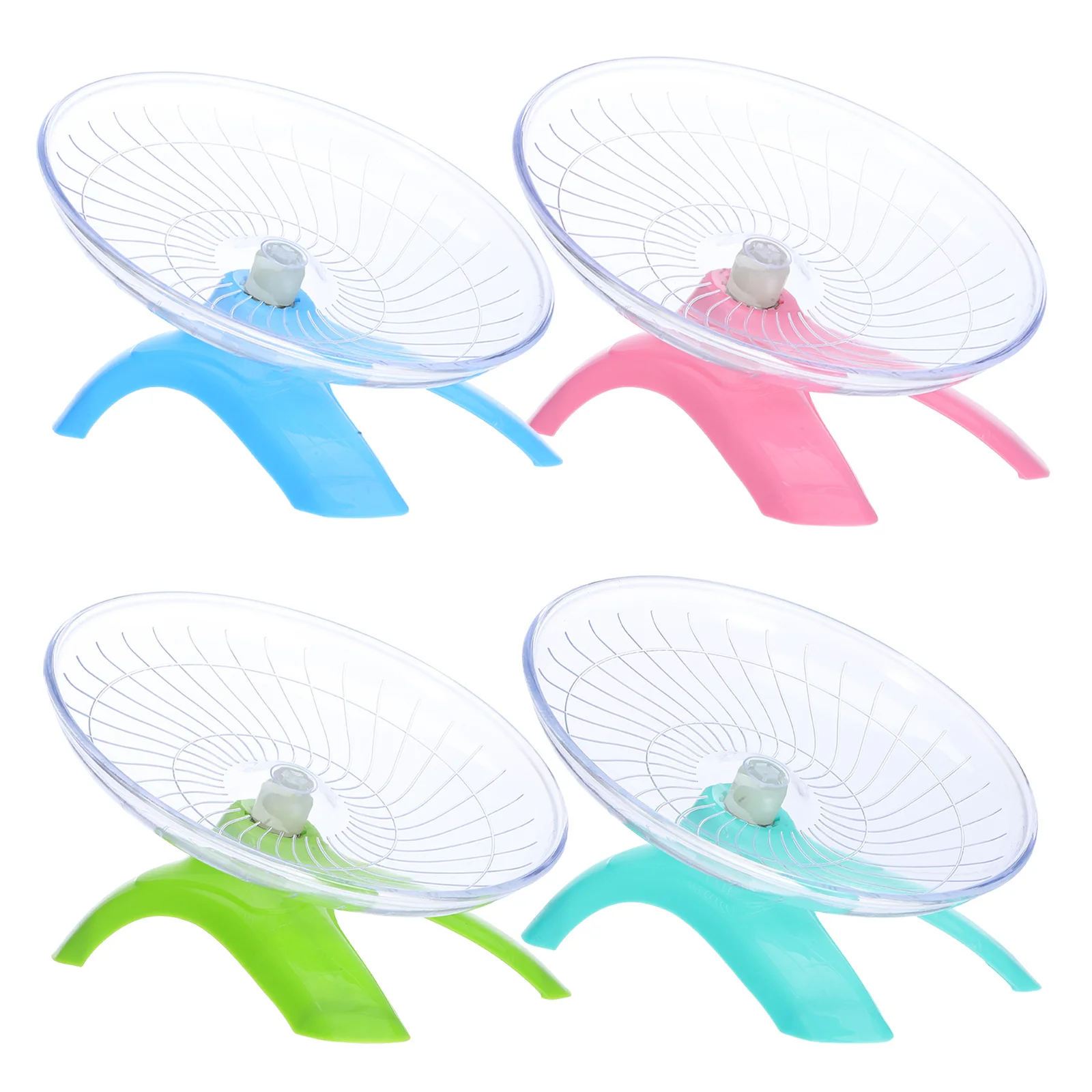 

4Pcs Super Silent Hamster Exercise Wheel Flying Saucer Design for Small Pet Fun Hamster Wheel Flying Saucer for Hamsters