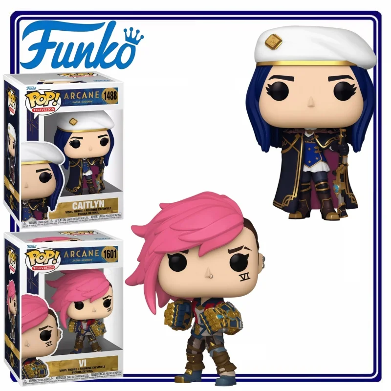 Funko Pop Arcane League of Legends Vi & Caitlyn Vinyl Figure Collectible Desk Ornament Home Decor Gift for Game Animation Lovers