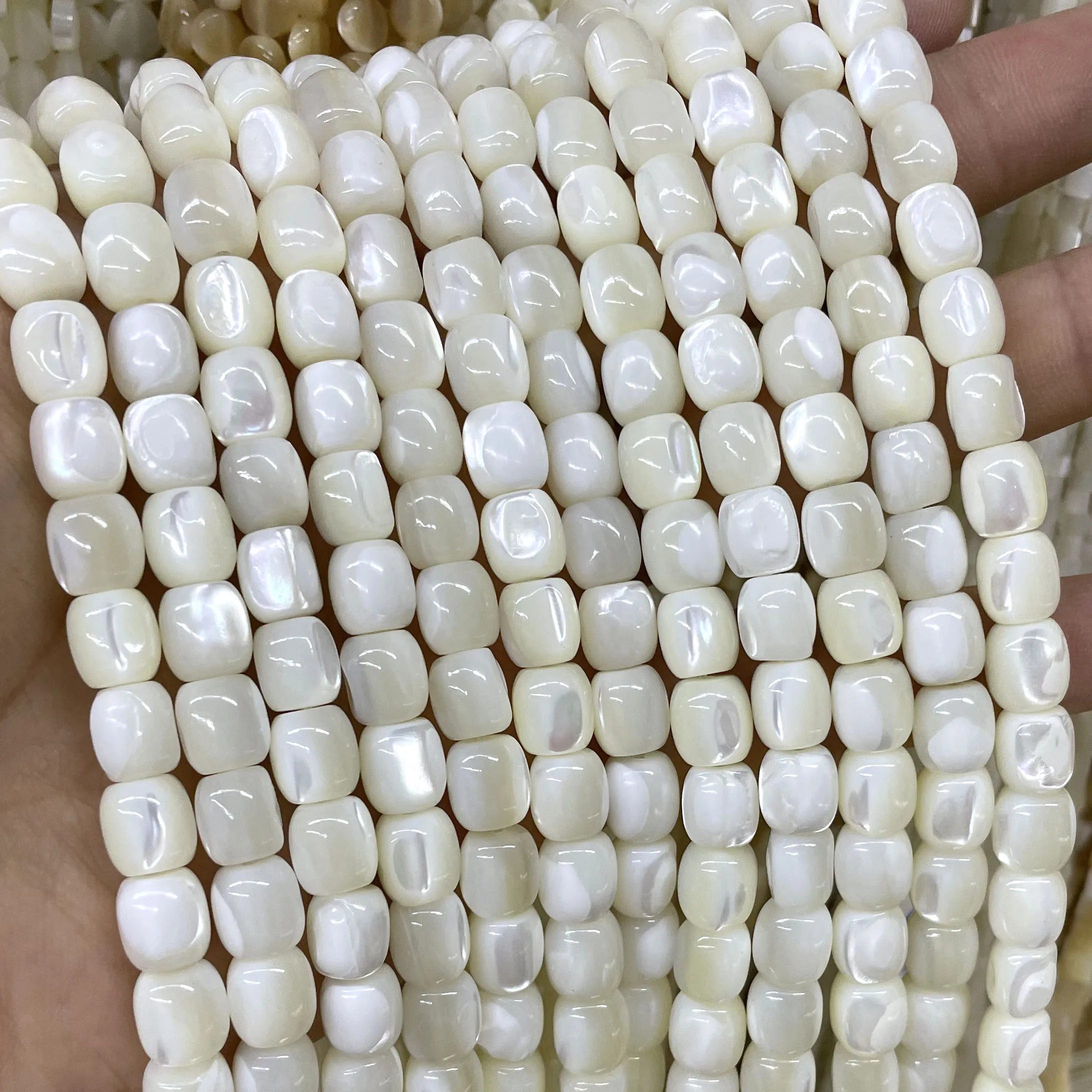 6X6MM 8X8MM Natural White Mother Of Pearl Mop Shell Loose Beads For Jewelry Making DIY Ear Studs Bracelet Necklace Accessories