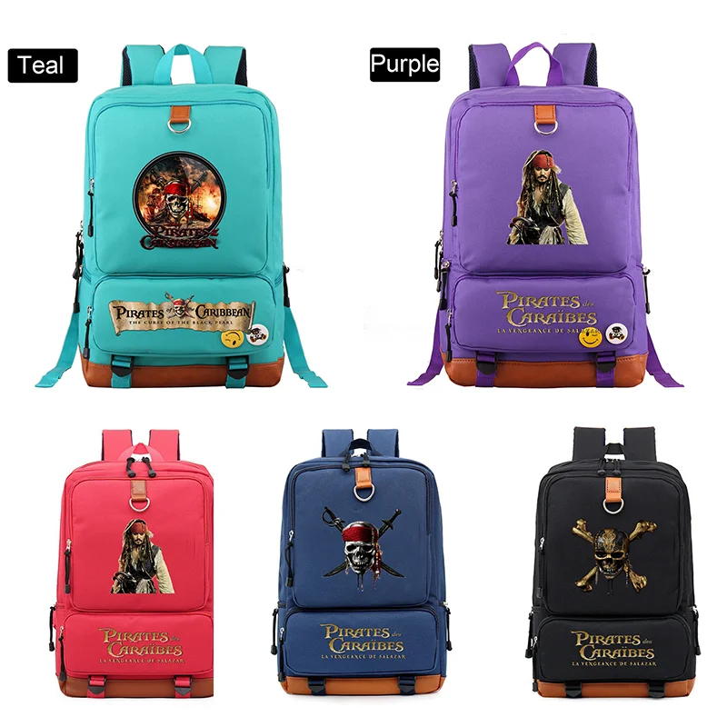 Pirates Of The Caribbean Teenagers School Book Bag Shoulder Portable Backpack Men Women Travel Daily Rucksack Mochila