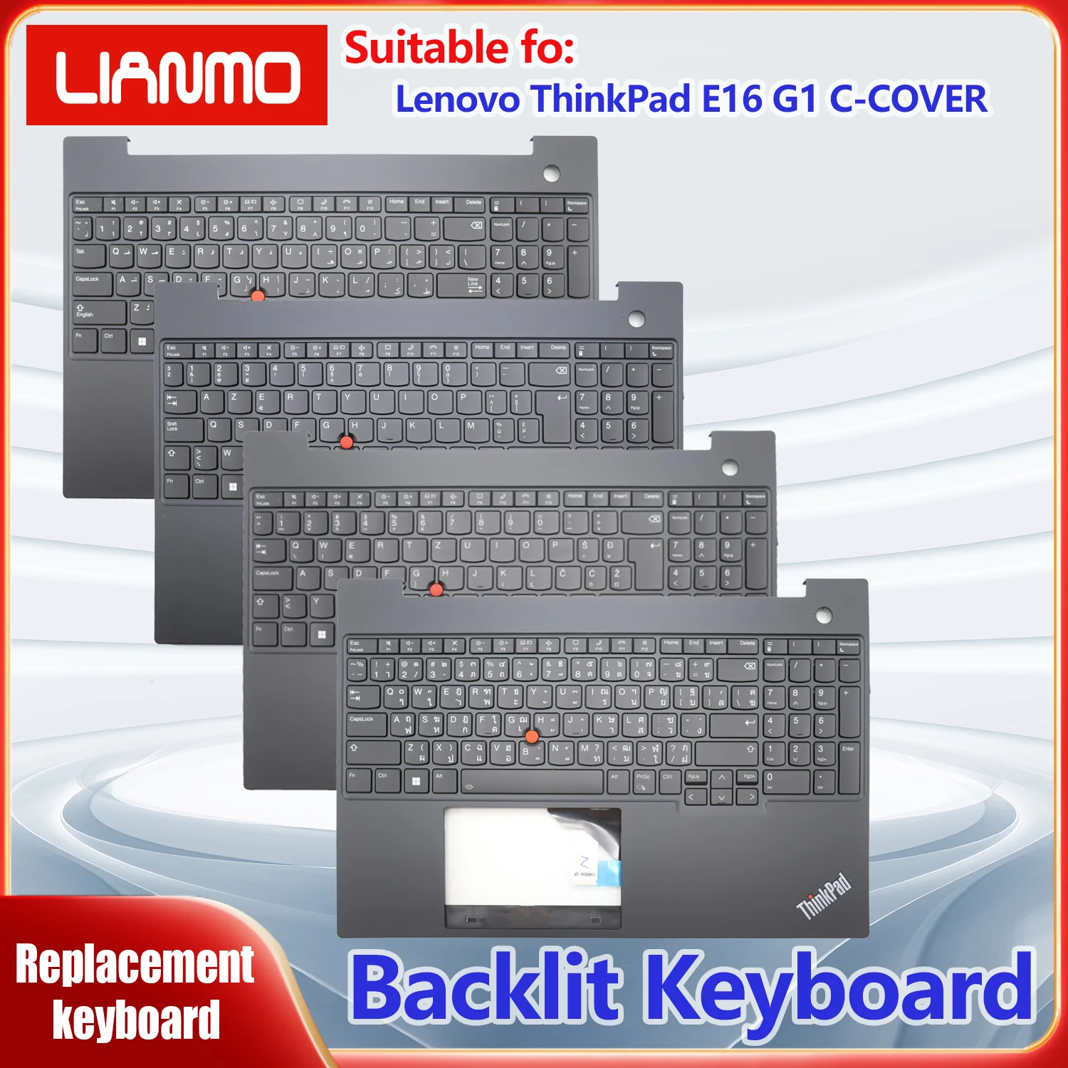 Swedish/Slovenia/Thai/Turkish/UK/US layout for Lenovo ThinkPad E16 G1 C-shell backlight keyboard