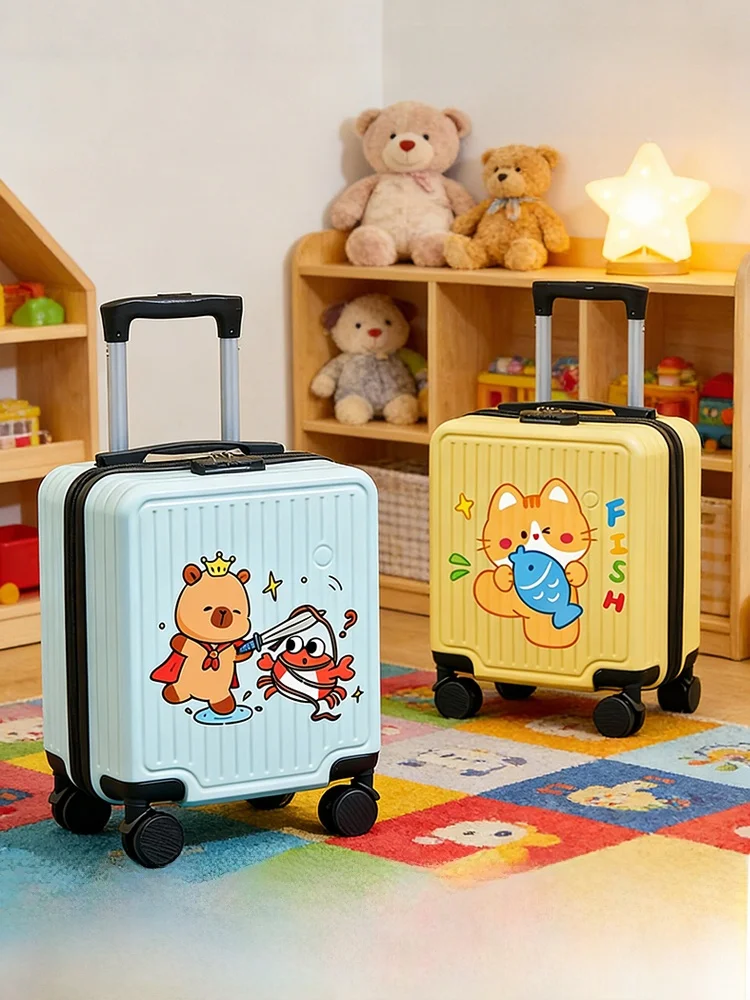 

Children's Luggage Girl's 14 Inch Suitcase New Password Box Carry-On Suitcase Student Travel Bag Cartoon Style ABS+PVC