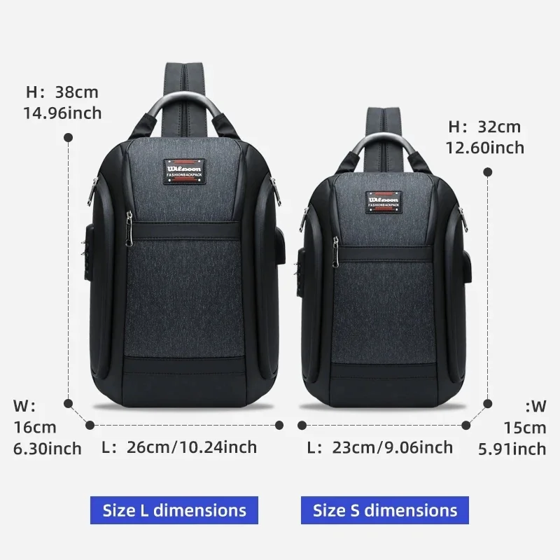 WIERSOON Travel Backpacks Men New Anti-thief Women Waterproof Shoulder Bags USB Charging Unisex Travel Leisure Backpack