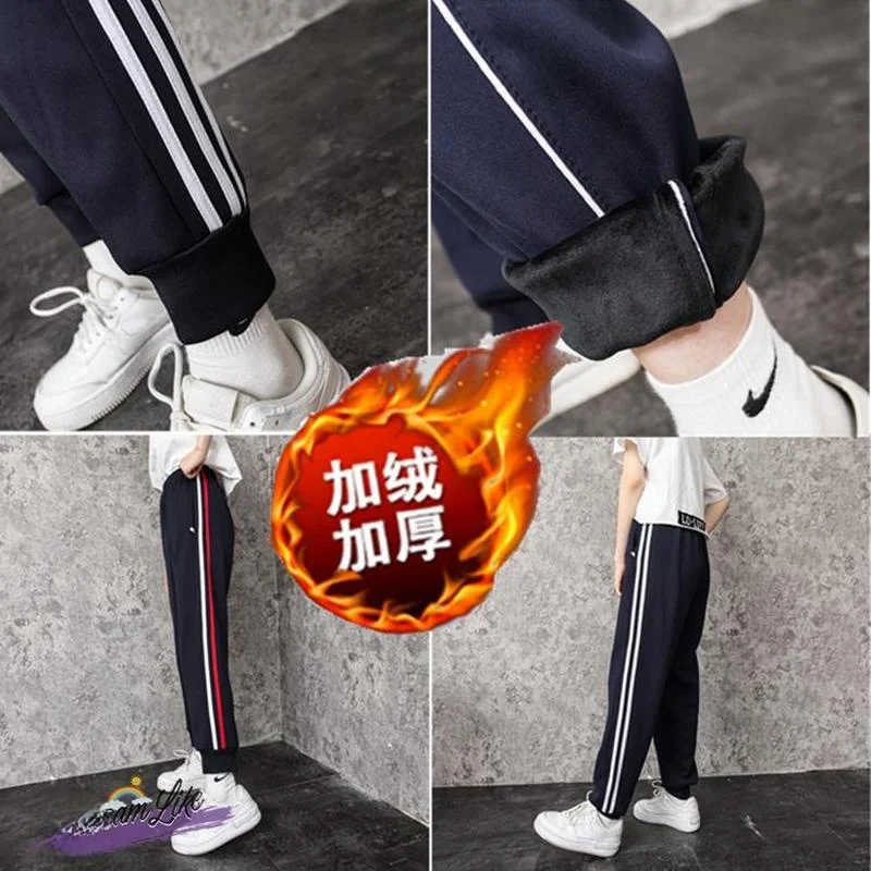 

Спортивные брюки Deep Blue свободного кроя с манжетами для мужчин и женщин, студентов, утепленные флисом, зимние, для начальной школы