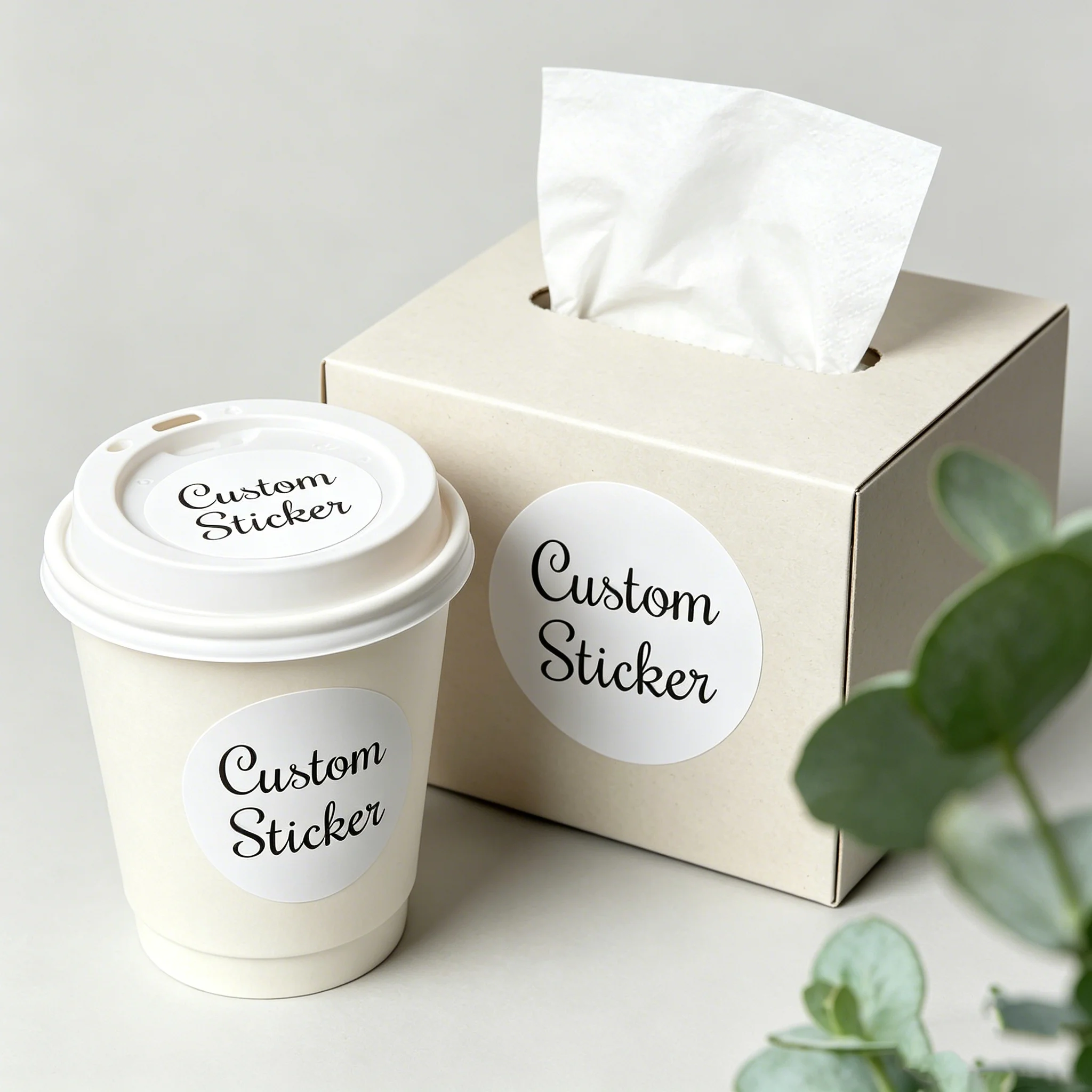Custom Personalized Waterproof Stickers, Round - Customizable Text, Logo, or Image, for Packaging, Envelope Seals, and Business view 2