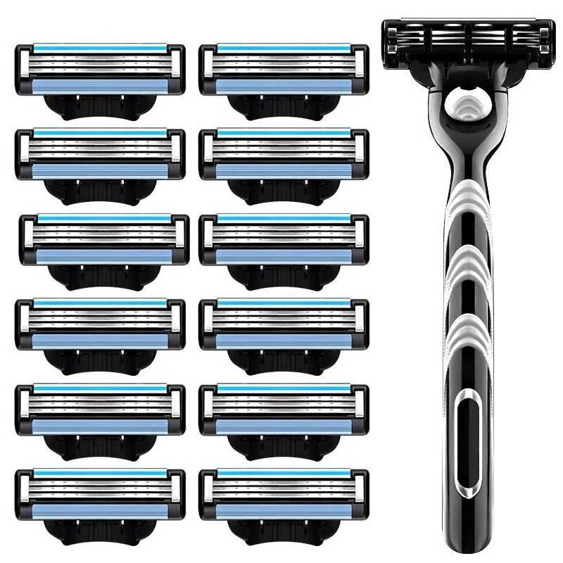 MACH 3 Men's Razor 3 layers Blades Fast Smooth Shaving Face Beard With Lubrication Strip Manual Shaver for Man