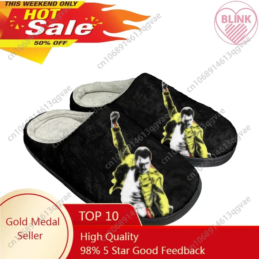 

Freddie Mercury Cotton Custom Indoor Flat Slippers Mens Womens Sandals Plush Casual Keep Warm Shoes Thermal Comfortable Slipper